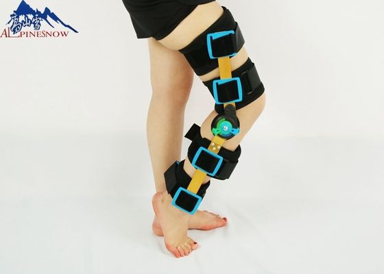 CHINA Productos ortopédicos negros ajustables de los apoyos de rodilla del criado del material médico de SBR con bisagras proveedor